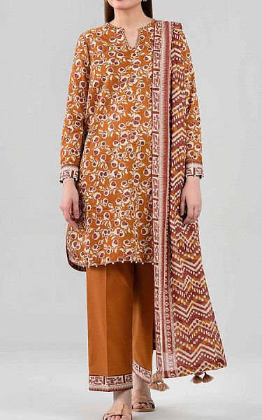 Nishat Mustard Lawn Suit | Pakistani Lawn Dress in USA- Image 1