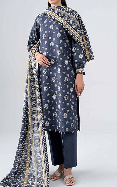 Nishat White/Blue Lawn Suit | Pakistani Lawn Dress in USA- Image 1