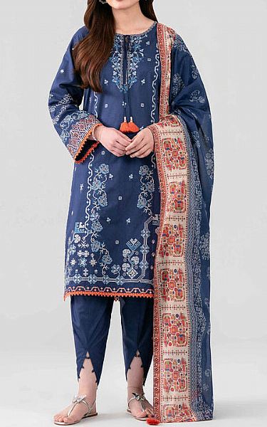 Nishat Blue Lawn Suit | Pakistani Lawn Dress in USA- Image 1