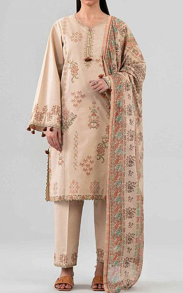 Nishat Ivory Lawn Suit | Pakistani Lawn Dress in USA- Image 1