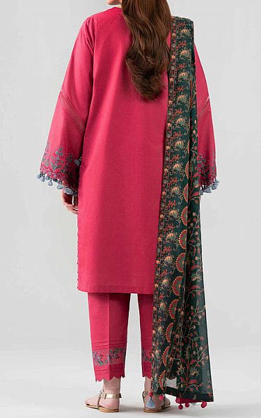 Nishat Hot Pink Lawn Suit | Pakistani Lawn Dress in USA- Image 2