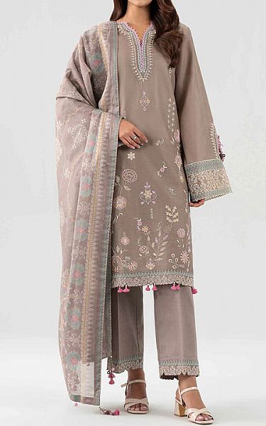 Nishat Light Grey Lawn Suit | Pakistani Lawn Dress in USA- Image 1