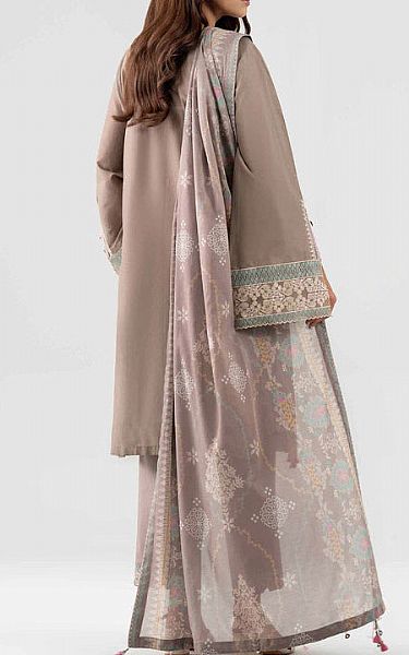 Nishat Light Grey Lawn Suit | Pakistani Lawn Dress in USA- Image 2