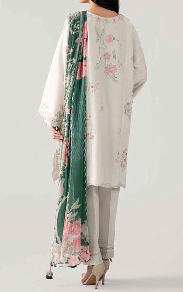 Nishat Off-white Lawn Suit | Pakistani Lawn Dress in USA- Image 2