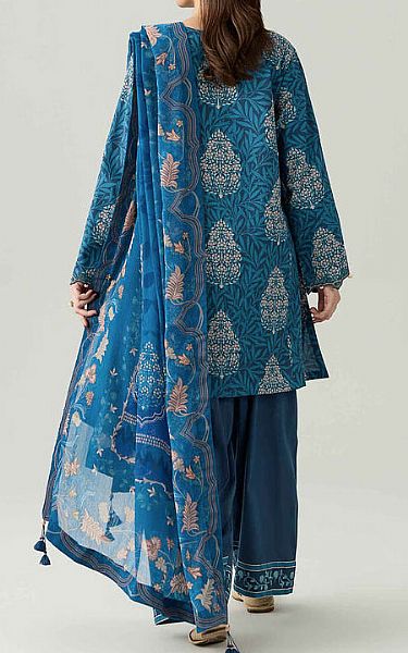 Nishat Zinc Blue Lawn Suit | Pakistani Lawn Dress in USA- Image 2