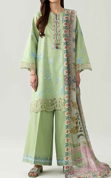 Nishat Mint Green Lawn Suit | Pakistani Lawn Dress in USA- Image 1