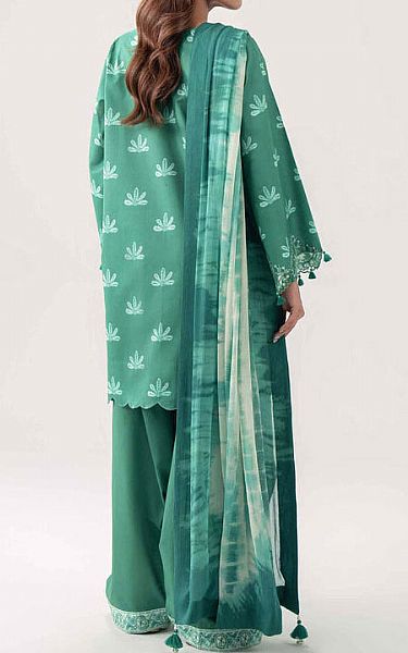 Nishat Sea Green Lawn Suit | Pakistani Lawn Dress in USA- Image 2
