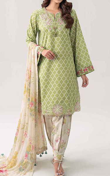 Nishat Pistachio Lawn Suit | Pakistani Lawn Dress in USA- Image 1