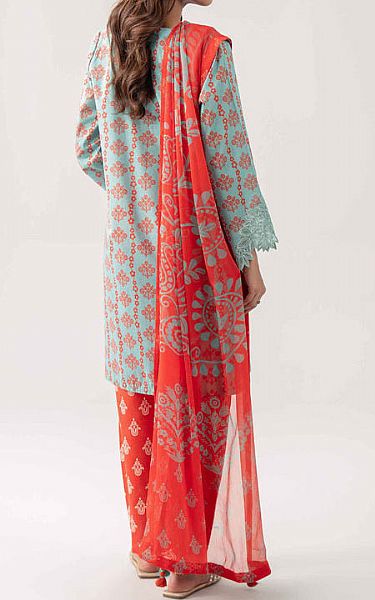 Nishat Turquoise Lawn Suit | Pakistani Lawn Dress in USA- Image 2