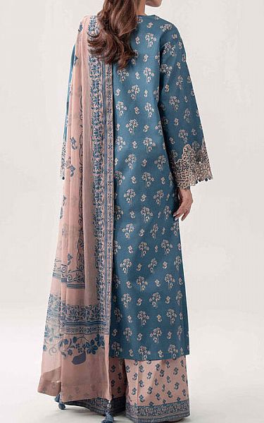Nishat Denim Blue Lawn Suit | Pakistani Lawn Dress in USA- Image 2