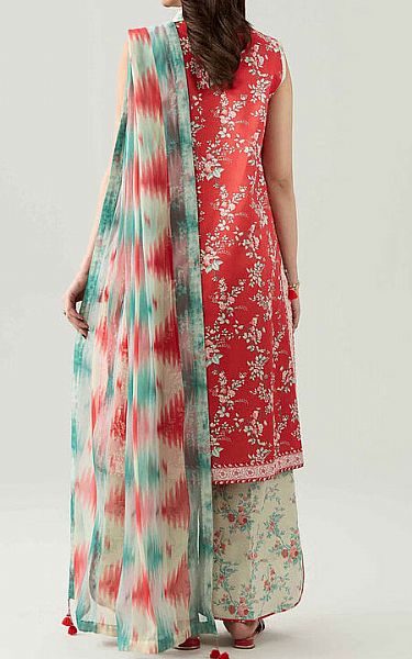 Nishat Orange Lawn Suit | Pakistani Lawn Dress in USA- Image 2