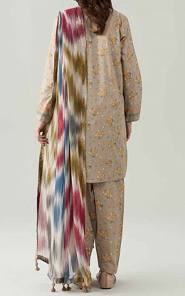 Nishat Beige Lawn Suit | Pakistani Lawn Dress in USA- Image 2