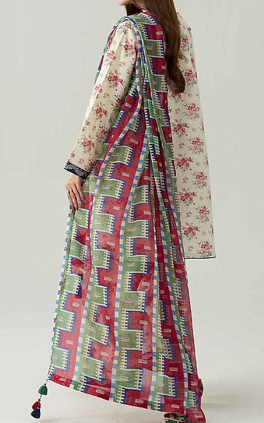 Nishat Off-white Lawn Suit | Pakistani Lawn Dress in USA- Image 2
