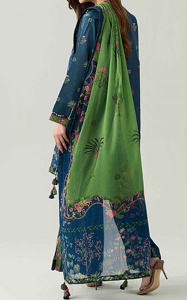 Nishat Navy Blue Lawn Suit | Pakistani Lawn Dress in USA- Image 2