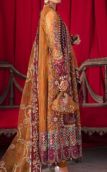 Nureh Rust Organza Suit | Pakistani Embroidered Chiffon Dresses USA- Image 2