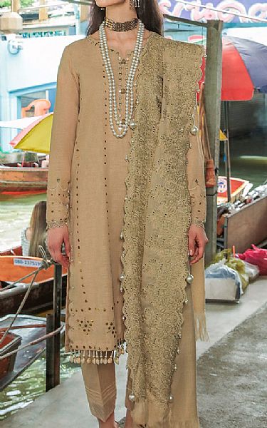 Nureh Tan Khaddar Suit | Pakistani Winter Dresses- Image 1