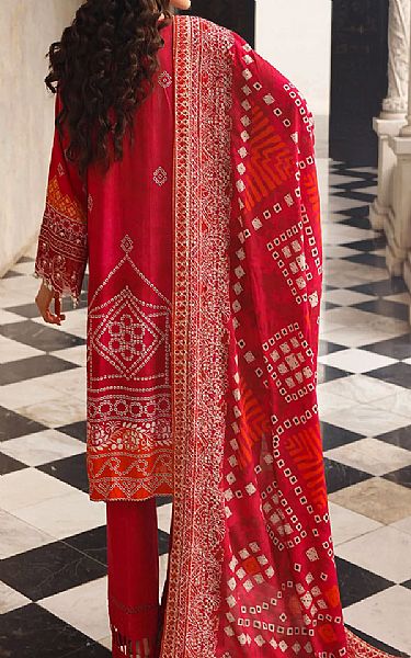 Nureh Red Linen Suit | Pakistani Winter Dresses- Image 2