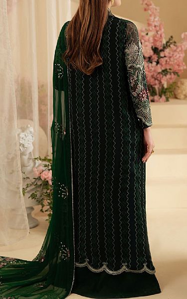 Nureh Bottle Green Chiffon Suit | Pakistani Embroidered Chiffon Dresses USA- Image 2