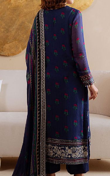 Nureh Navy Blue Chiffon Suit | Pakistani Embroidered Chiffon Dresses USA- Image 2