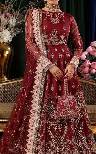 Nureh Maroon Chiffon Suit | Pakistani Embroidered Chiffon Dresses USA- Image 2