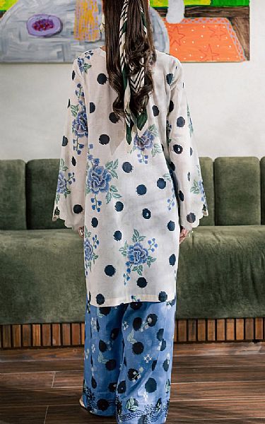 Nureh Off White/Blue Lawn Suit (2 pcs) | Pakistani Lawn Dress in USA- Image 2