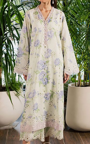 Nureh Off White Lawn Suit (2 pcs) | Pakistani Lawn Dress in USA- Image 1
