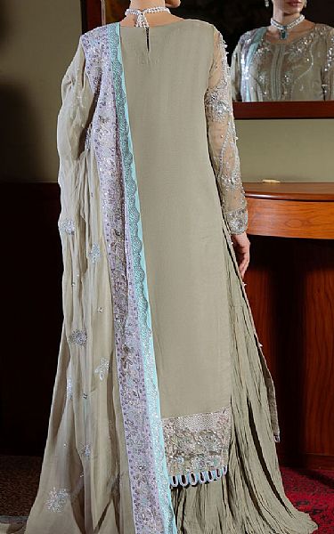 Nureh Slate Grey Chiffon Suit | Pakistani Embroidered Chiffon Dresses USA- Image 2