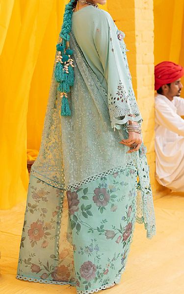 Nureh Cyan Opaque Lawn Suit | Pakistani Lawn Suits- Image 2