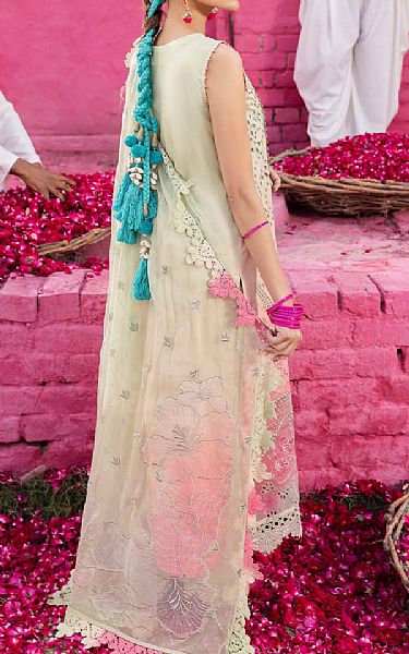Nureh Light Pink/Thistle Green Lawn Suit | Pakistani Lawn Suits- Image 2