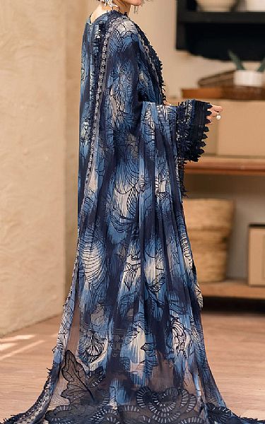 Nureh Navy Blue Crepe Suit | Pakistani Embroidered Chiffon Dresses USA- Image 2