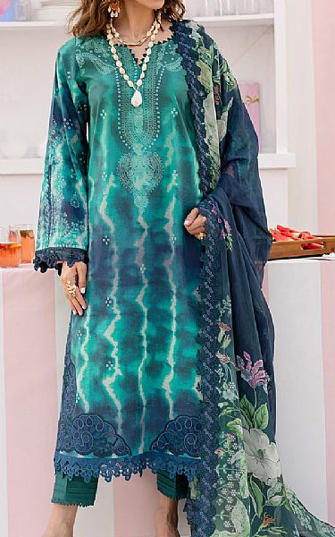 Nureh Teal Lawn Suit | Pakistani Lawn Dress in USA- Image 1