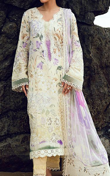 Nureh Cream Lawn Suit | Pakistani Lawn Dress in USA- Image 1