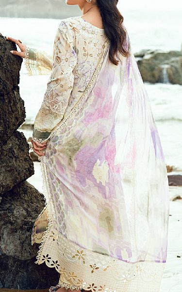 Nureh Cream Lawn Suit | Pakistani Lawn Dress in USA- Image 2