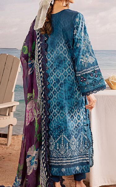 Nureh Teal Blue Lawn Suit | Pakistani Lawn Dress in USA- Image 2