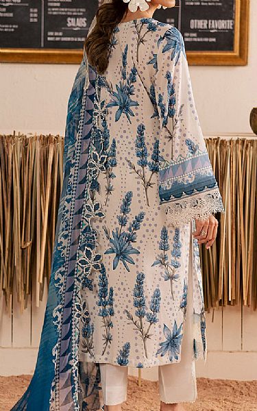 Nureh Off White/Teal Blue Lawn Suit | Pakistani Lawn Dress in USA- Image 2