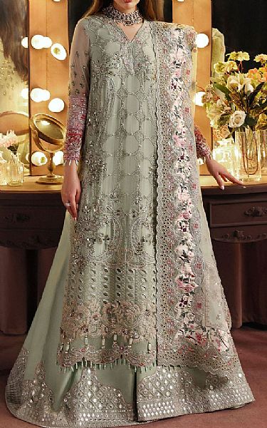Nureh Pistachio Chiffon Suit | Pakistani Embroidered Chiffon Dresses USA- Image 1