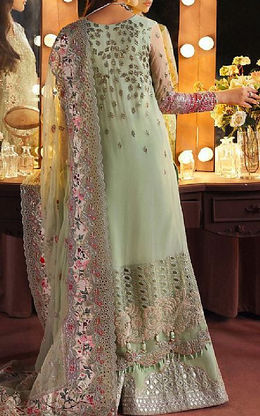 Nureh Pistachio Chiffon Suit | Pakistani Embroidered Chiffon Dresses USA- Image 2