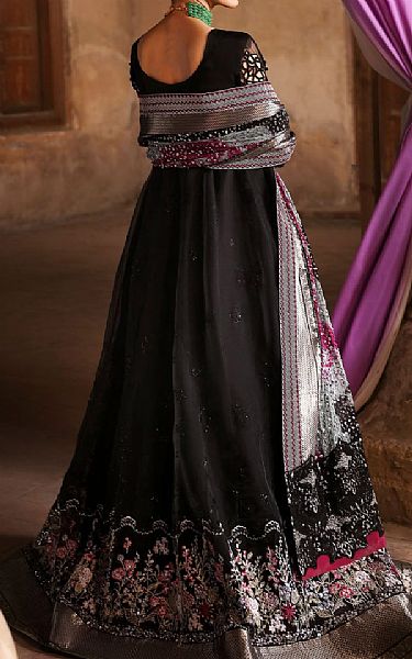 Nureh Black Organza Suit | Pakistani Embroidered Chiffon Dresses USA- Image 2