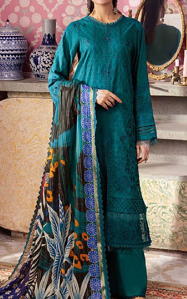 Nureh Teal Lawn Suit | Pakistani Lawn Suits- Image 1