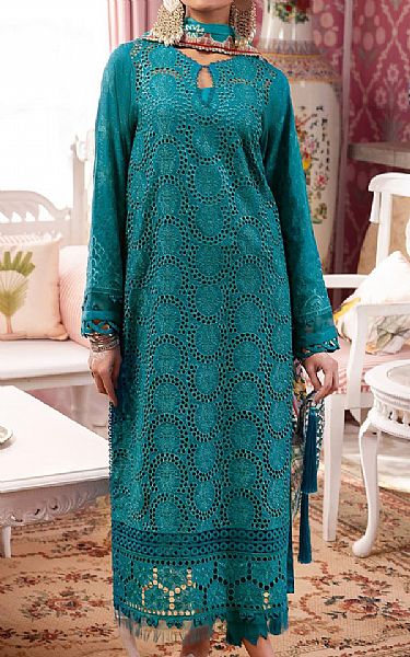 Nureh Teal Lawn Suit | Pakistani Lawn Dress in USA- Image 1