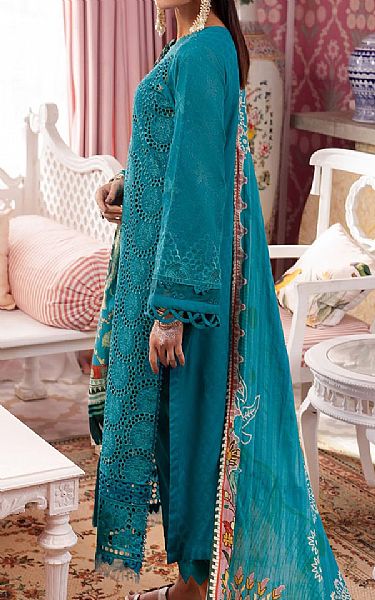 Nureh Teal Lawn Suit | Pakistani Lawn Dress in USA- Image 2