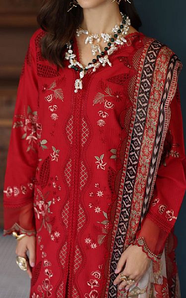 Nureh Cornell Red Lawn Suit | Pakistani Lawn Dress in USA- Image 2