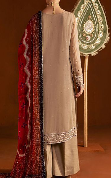 Nureh Beige Chiffon Suit | Pakistani Embroidered Chiffon Dresses USA- Image 2