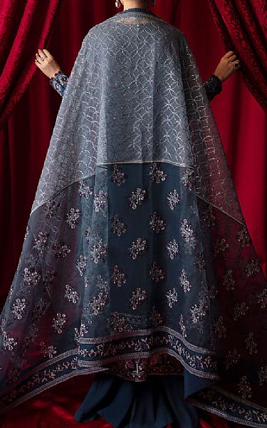 Nureh Navy Blue Chiffon Suit | Pakistani Embroidered Chiffon Dresses USA- Image 2
