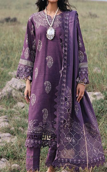 Nureh Viola Purple Khaddar Suit | Pakistani Winter Dresses in USA- Image 1