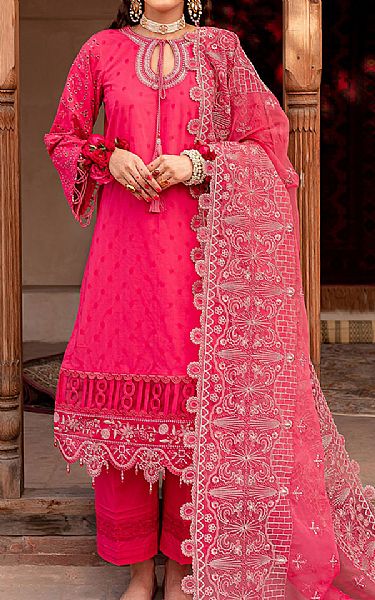 Nureh Hot Pink Lawn Suit | Pakistani Lawn Suits- Image 1