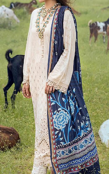 Nureh Ivory Linen Suit | Pakistani Dresses in USA- Image 2