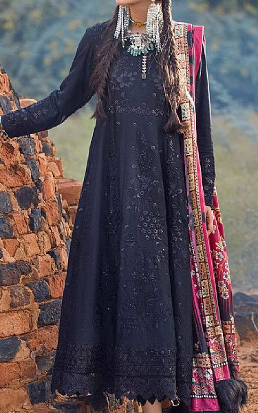 Nureh Black Linen Suit | Pakistani Dresses in USA- Image 1