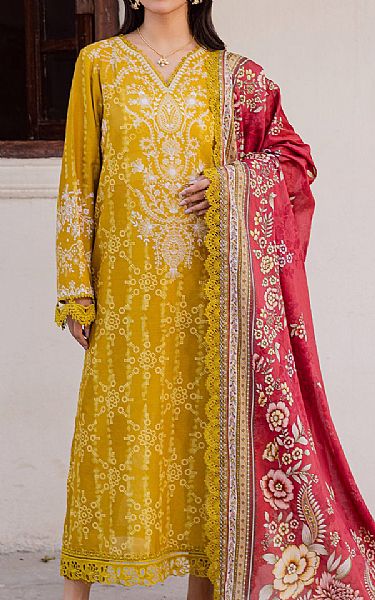 Nureh Mustard Lawn Suit | Pakistani Lawn Dress in USA- Image 1