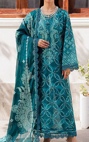 Nureh Teal Lawn Suit | Pakistani Lawn Dress in USA- Image 1